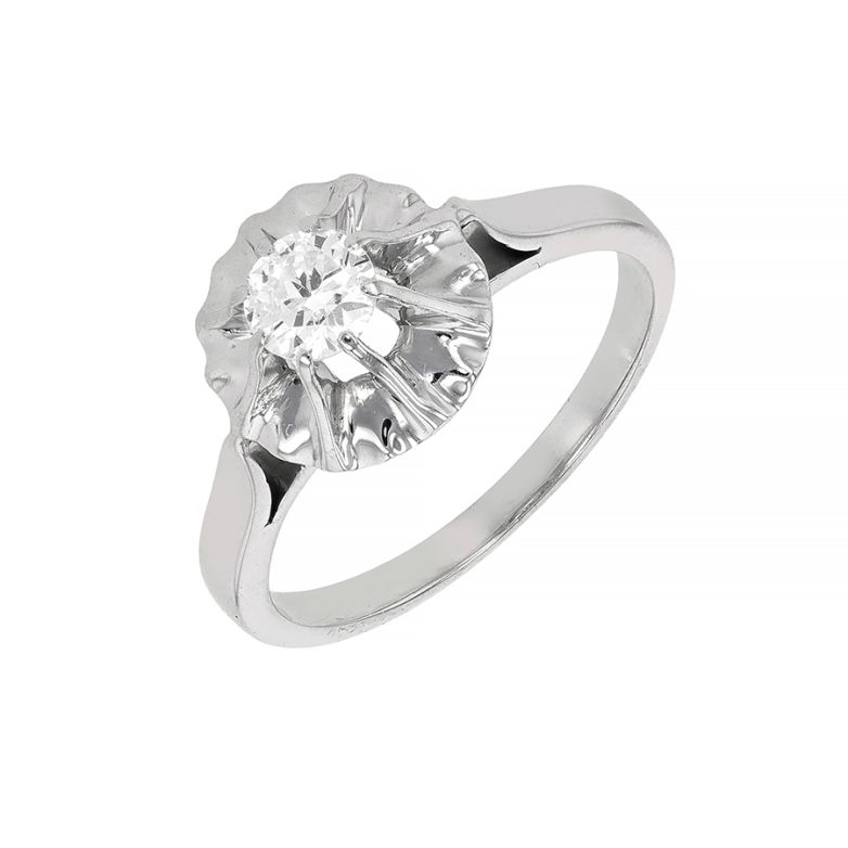 Solitaire vintage diamant 0.30 carat or blanc 3.01g Comme neuf -  reconditionné disponible sur Gemme Les Bijoux